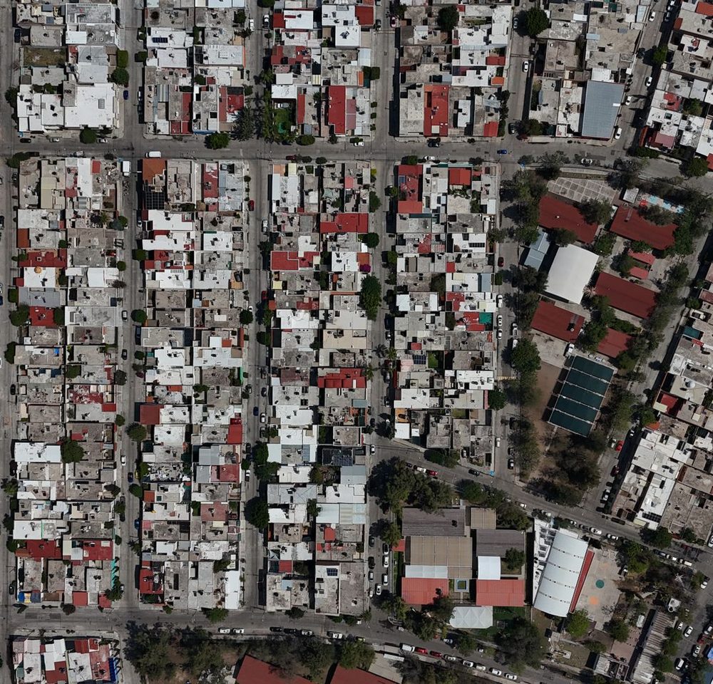 Overhead view of a city street grid, the kind of geography an assessment area map is drawn against