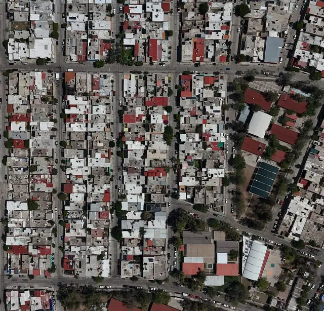 Overhead view of a city street grid, the kind of geography an assessment area map is drawn against