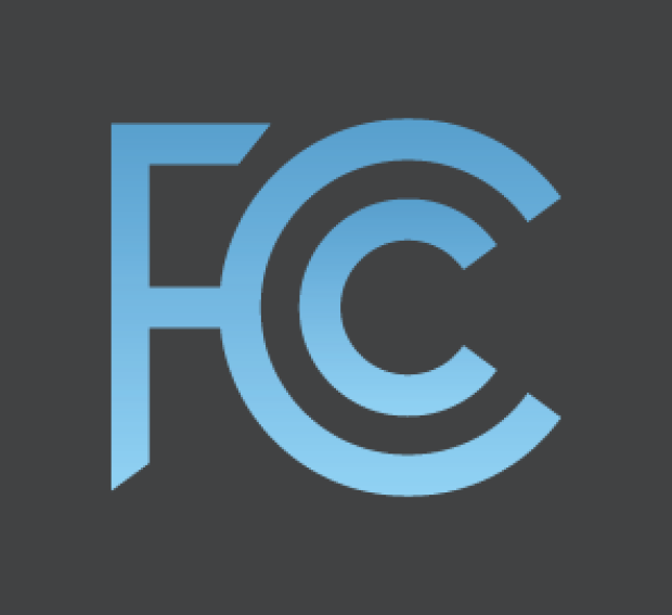 FCC logo in white on a dark background