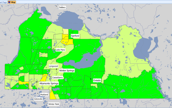 Branch and deposit locations mapped against CRA assessment area boundaries in Comply Mapping